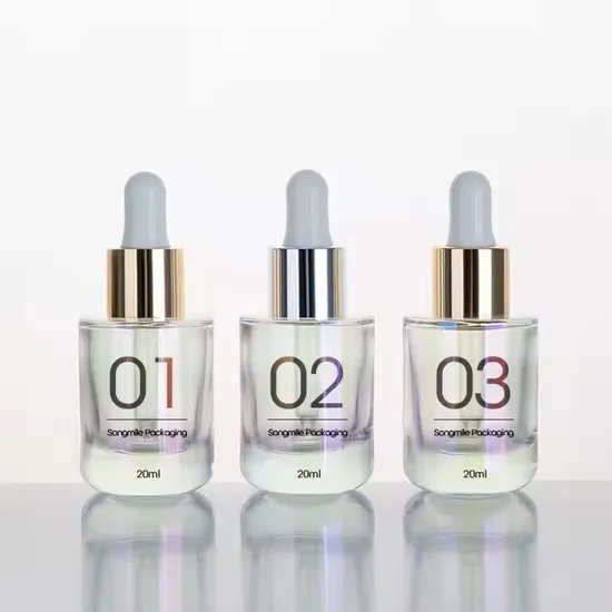 Factory Price Supplier Wholesale Essential Oil Dropper Glass Cosmetic Drop Bottle 30 Ml Clear Square Frosting Bottle 