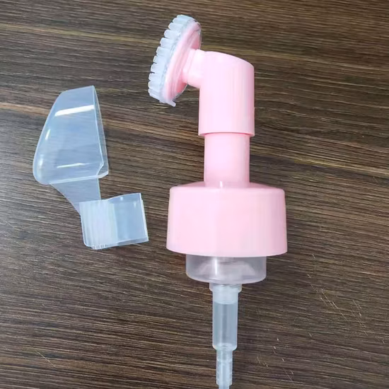 43/410 Silicone Brush Collocation Pink Foam Pump 0.6ml Soft Brush Plastic Foam Pump