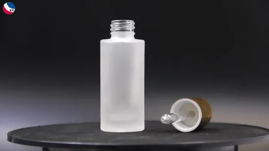 Frosted Push Button Glass Material 30ml Glass Dropper Bottle with Drop 