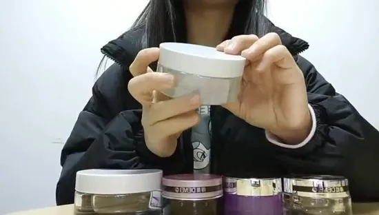 Double Chamber Clear Purple Glass Cream Jar with Silver Lid for Face Cream Cosmetic Packing 20/70g 