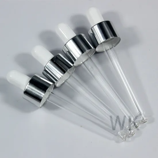 Clear Drop Glass Bottles Wholesale Essential Oil Packaging Bottles for Skin Care Flat Shoulder Dropper Bottle 