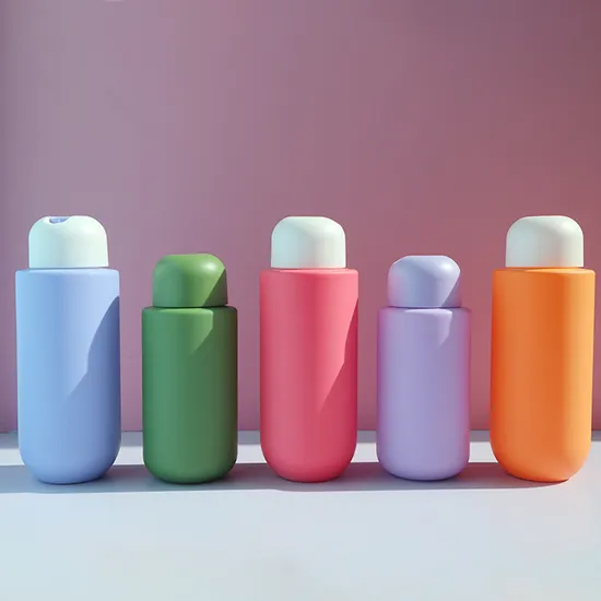 250ml PE Round Shower Gel Shampoo Packaging Squeeze Bottle with Press Cap 