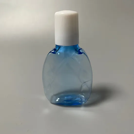 Pet Clear Blue Eye Drop Bottle Flat Plastic Eye Dropper Bottles 