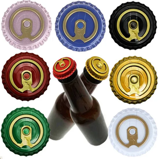 Customized Ringtab Ring Easy Pull Cap Juice Beer Bottle Crown Cap 