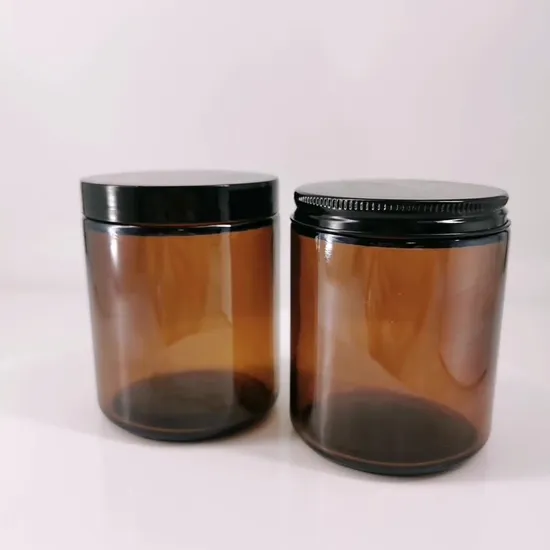 250ml Amber Glass Candle Jar with Metal Plastic Lid 