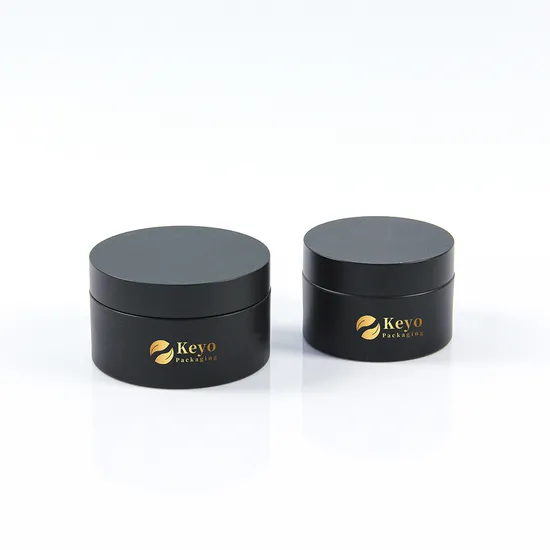 Wholesale Luxury Empty Cosmetic Jars Face Cream Packaging Skincare Matte Black Cream Plastic Jar Containers 